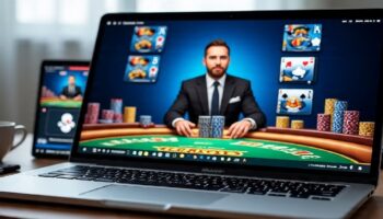 ilustrasi permian live casino di sebuah laptop
